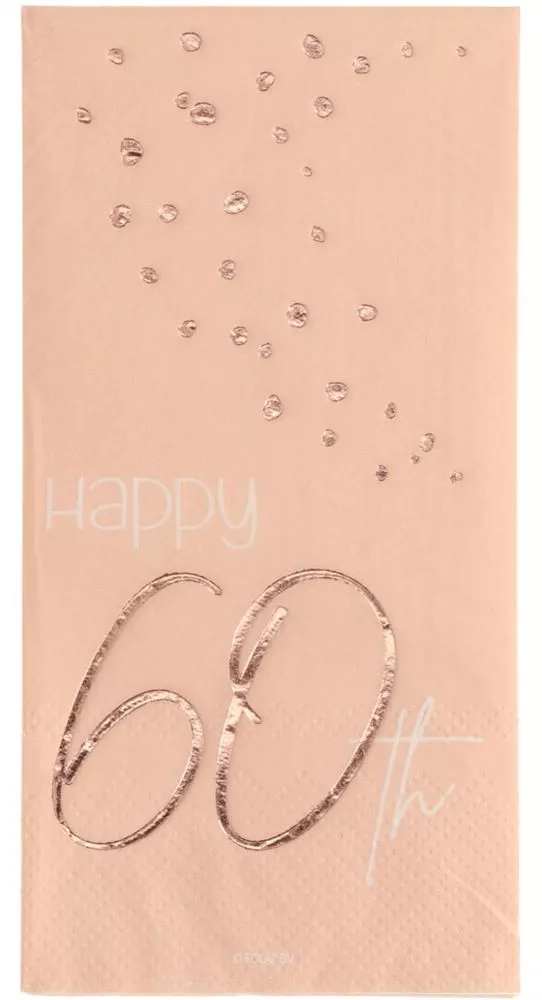 10 tovaglioli 60° compleanno rosa Elegant Blush