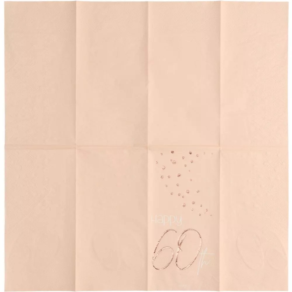 10 tovaglioli 60° compleanno rosa Elegant Blush