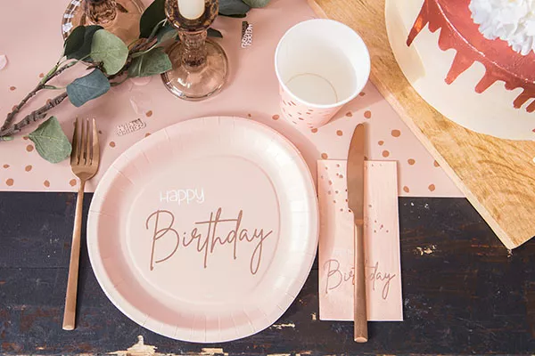 10 tovaglioli 60° compleanno rosa Elegant Blush