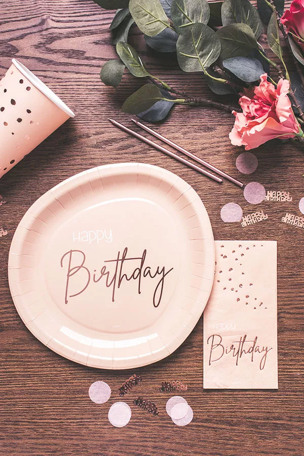 10 tovaglioli 60° compleanno rosa Elegant Blush