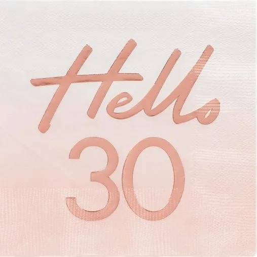 16 tovaglioli Hello 30 rosa 33 cm