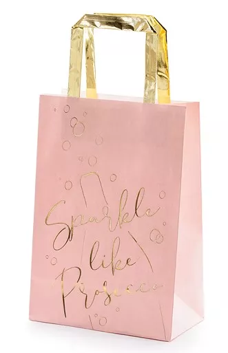 6 sacchetti regalo prosecco oro rosa 18 x 26 cm