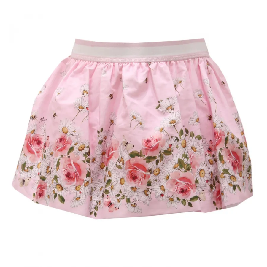 7740AC gonna bimba girl MONNALISA pink cotton skirt kid
