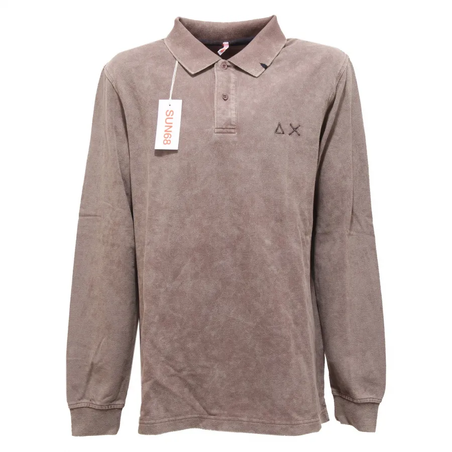 9023R polo bimbo SUN 68 marrone/grigio vintge maglia t-shirt polo kid