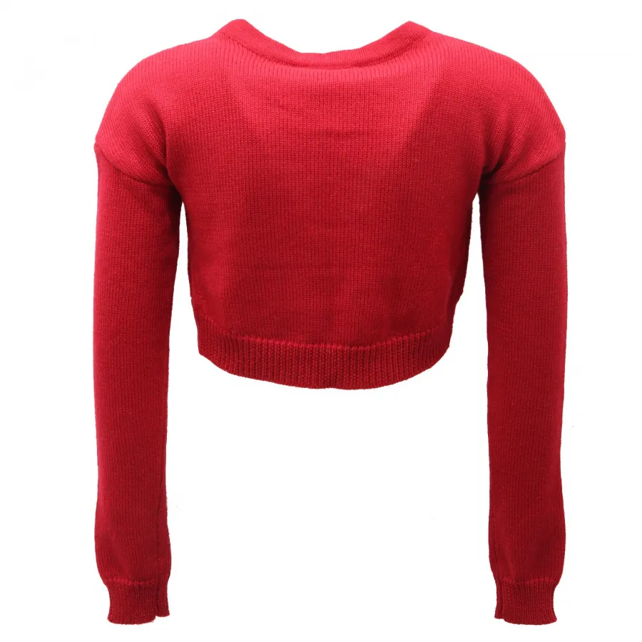 9120AD maglione bimba girl MONNALISA dark red/studs sweater kids