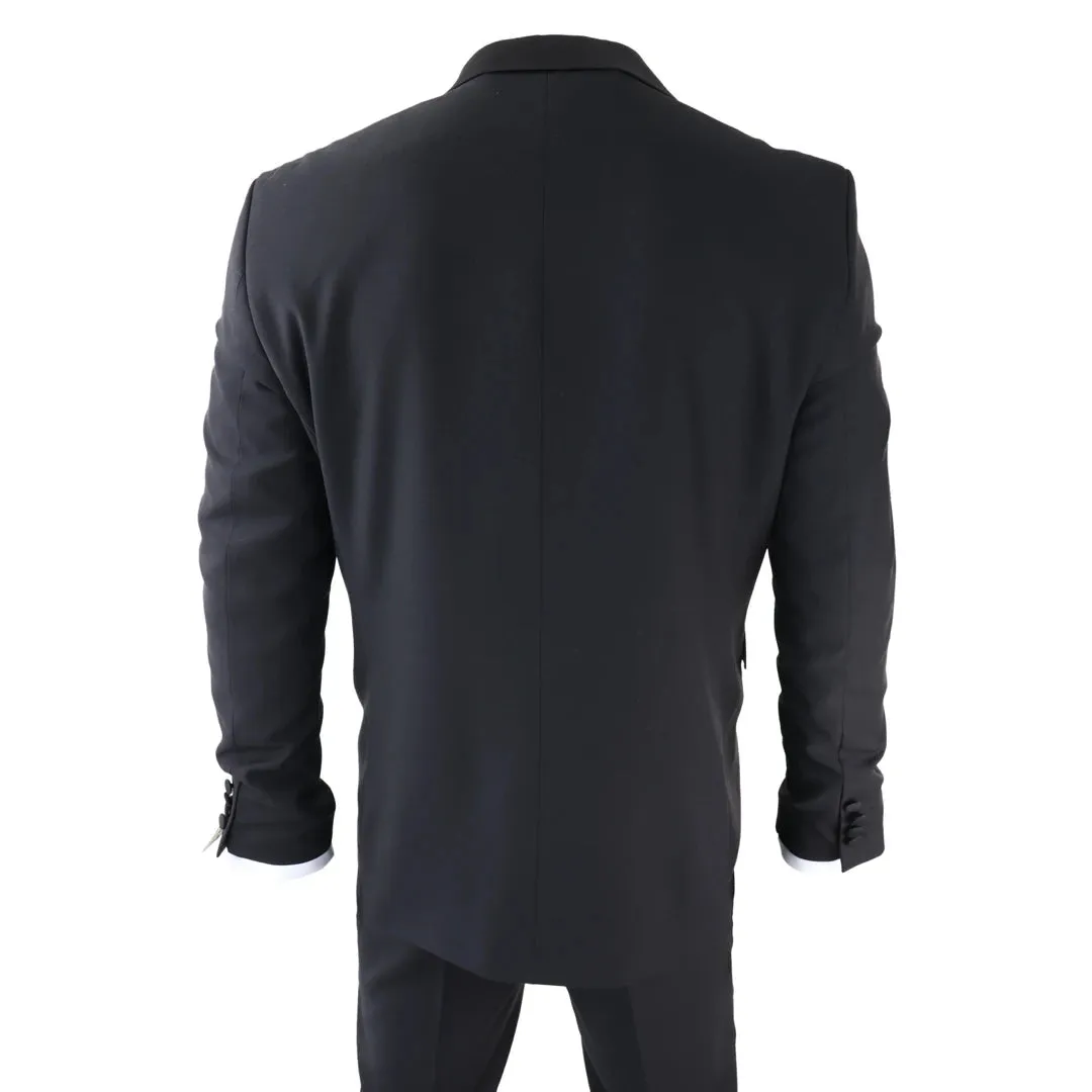 Abito Smoking da Uomo Giacca Doppiopetto e Pantaloni a Righa in Raso stile Classico