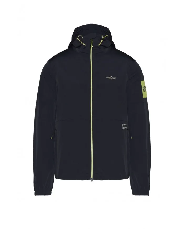 AERONAUTICA  MILITARE Giubbino Uomo AB1995 P-EE Giacca a Vento Cappuccio Blu 08323 DARK NAVY