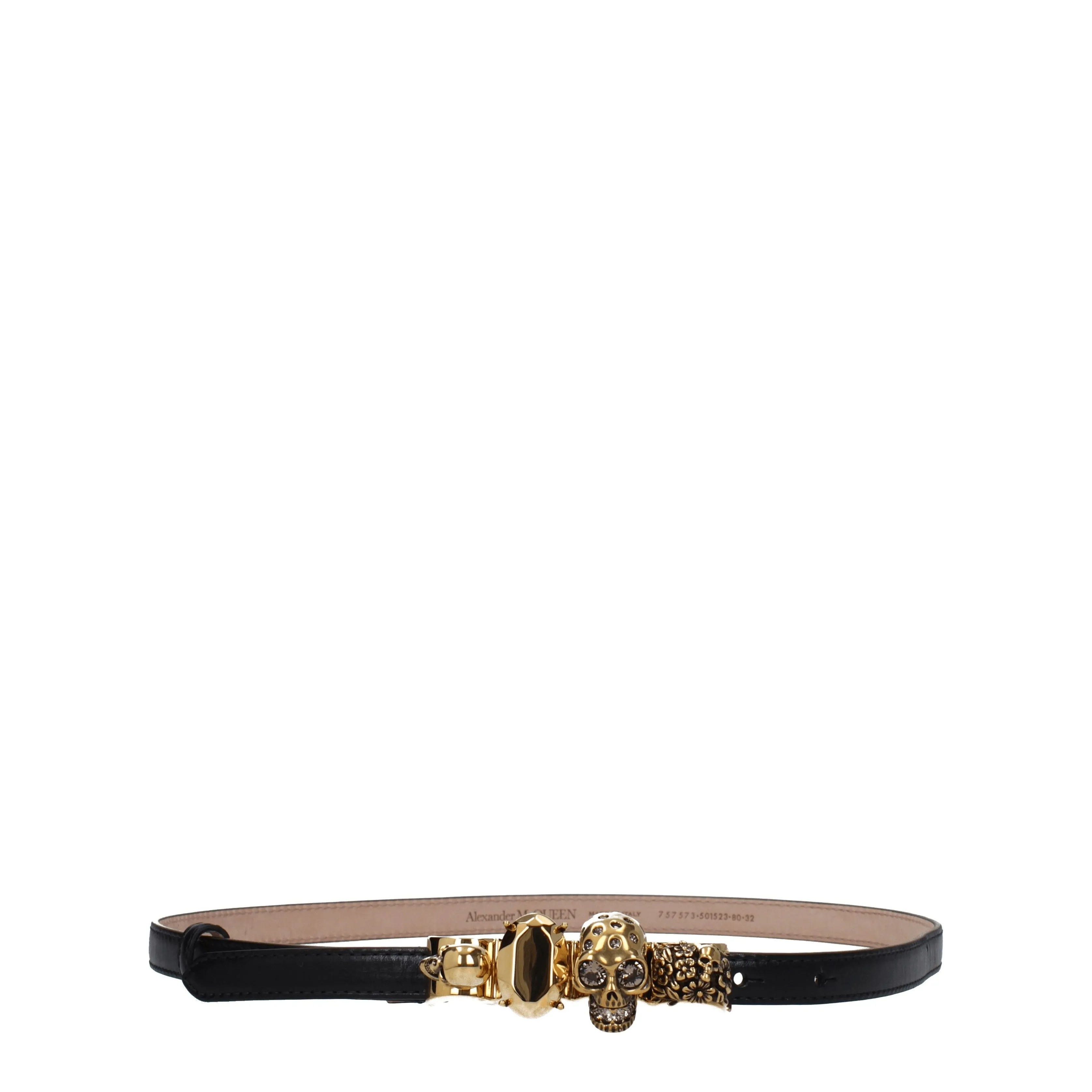 Alexander McQueen Cinture The knuckle Donna Pelle Nero/Oro