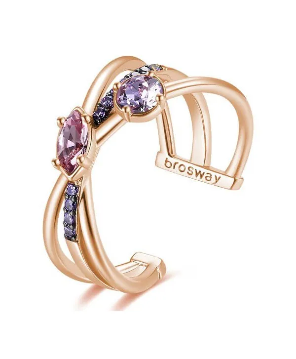 Anello Brosway Affinity oro rosa e viola