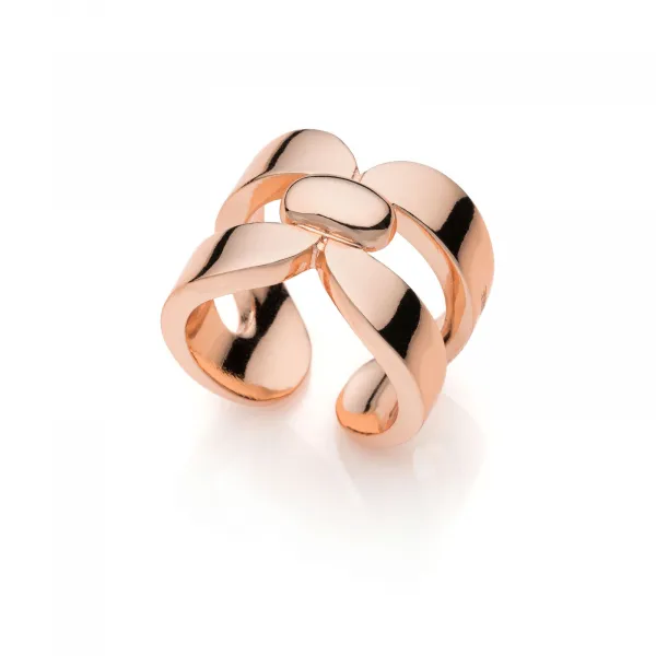 Anello dorato rosa Square