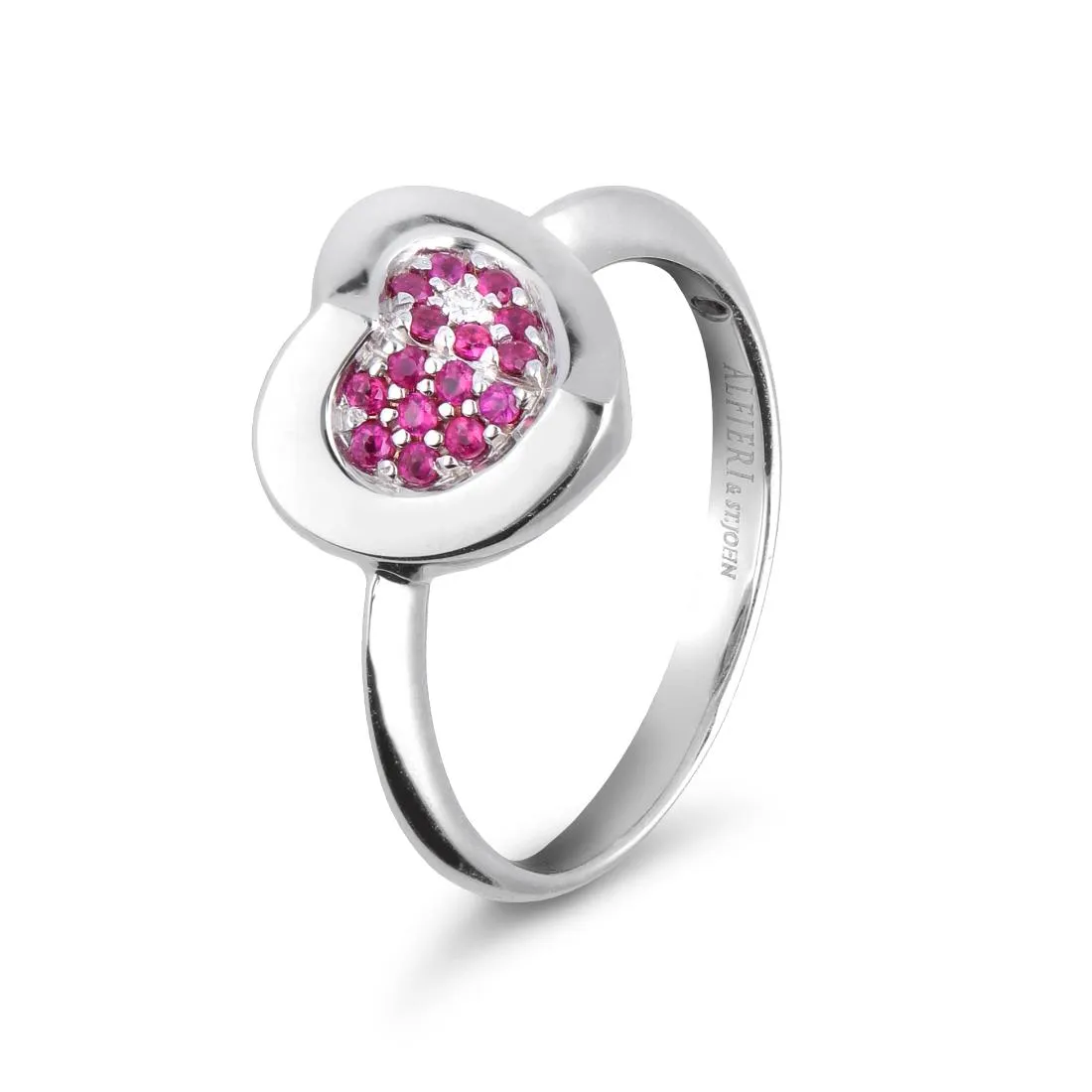 Anello in oro con rubini ct. 0,12 e diamanti ct. 0,01