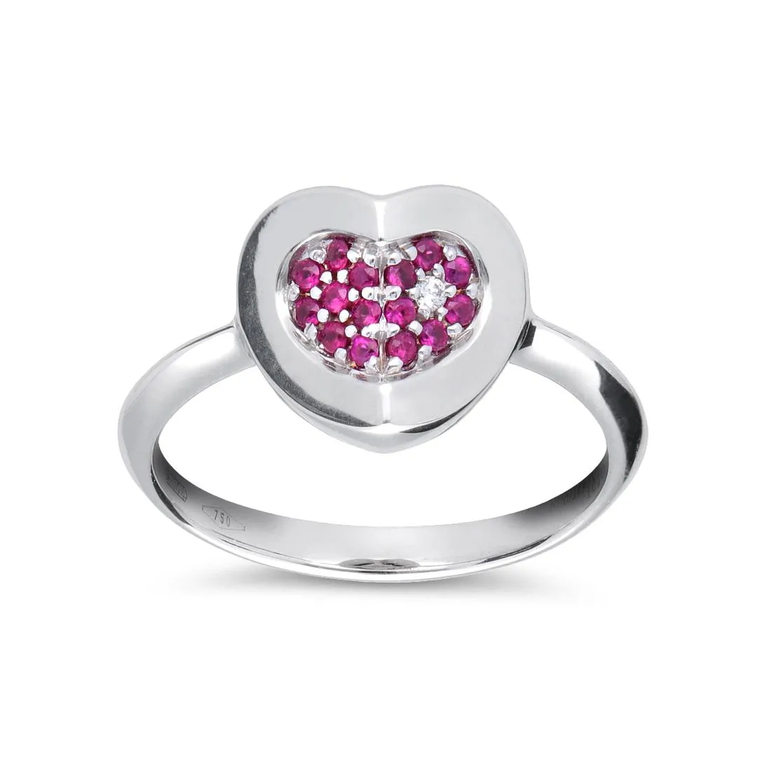 Anello in oro con rubini ct. 0,12 e diamanti ct. 0,01