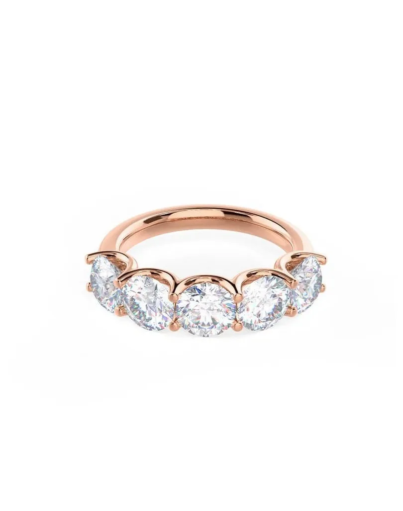 Anello Oro Rosa Riviera con diamanti di 1 carato