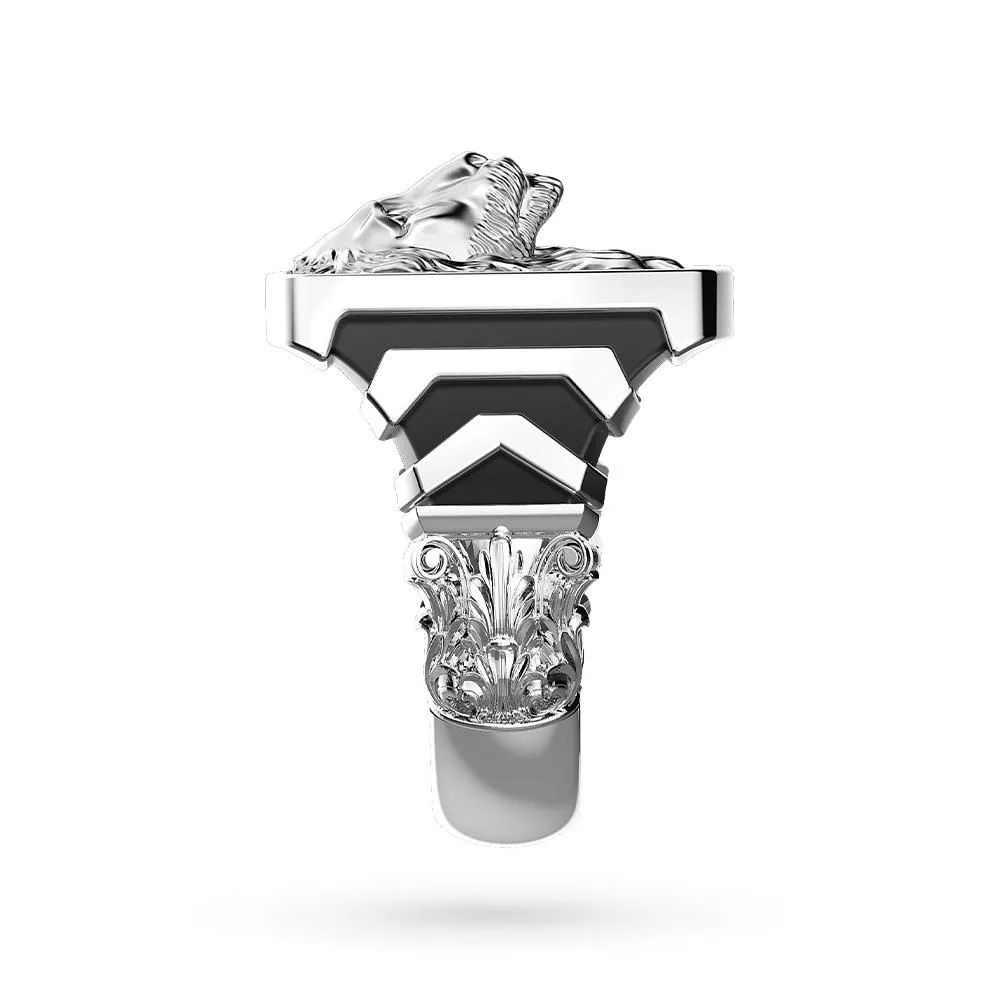 Anello testa Leone argento San Lorenzo Genova - Misura 20