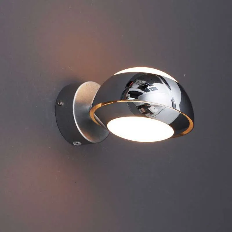 Applique 'Curio 1' design cromo/alluminio - adatto per LED / interno