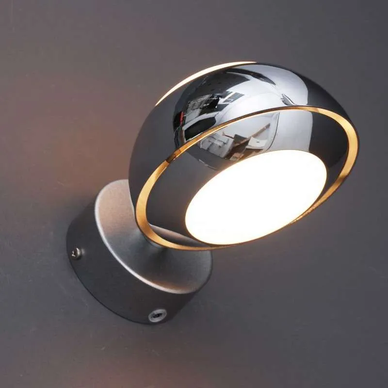Applique 'Curio 1' design cromo/alluminio - adatto per LED / interno
