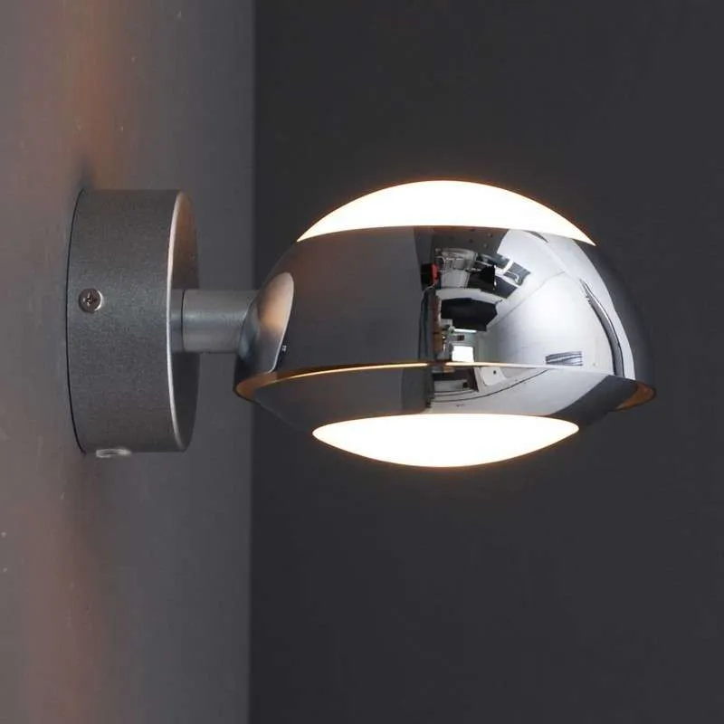 Applique 'Curio 1' design cromo/alluminio - adatto per LED / interno