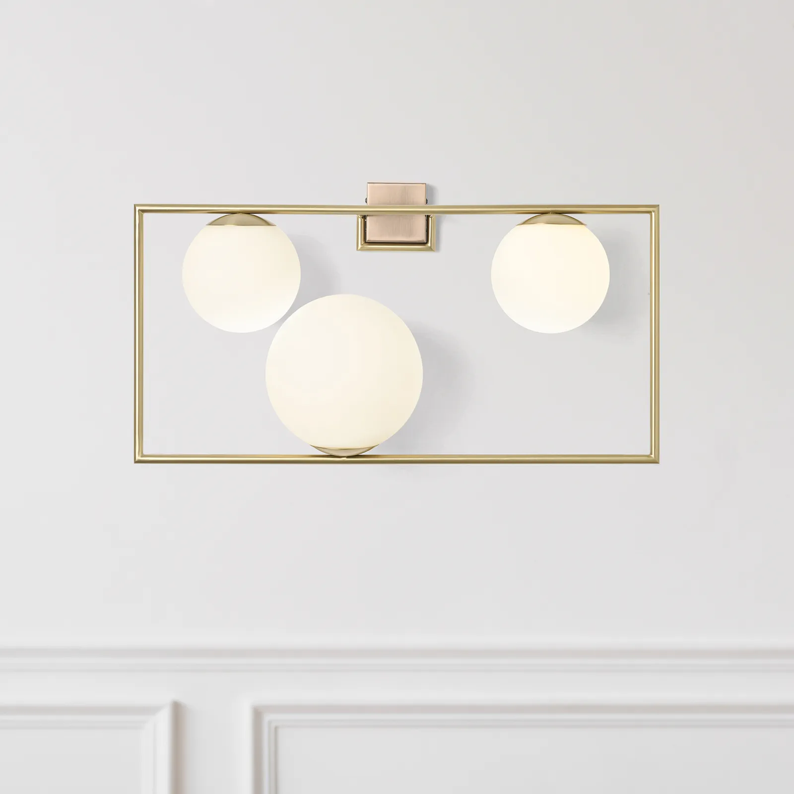 Applique Buble, oro, 3 vetri opali