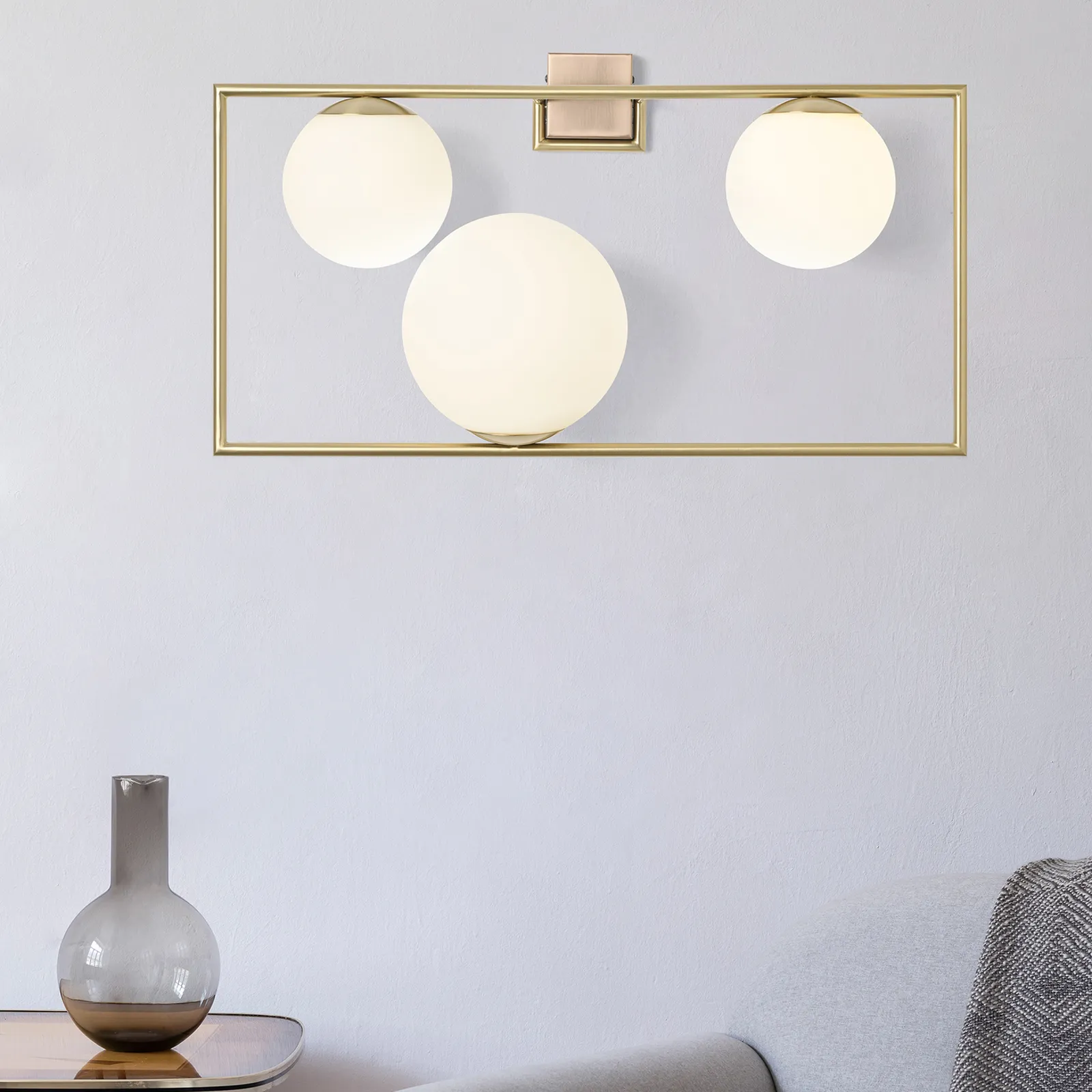 Applique Buble, oro, 3 vetri opali