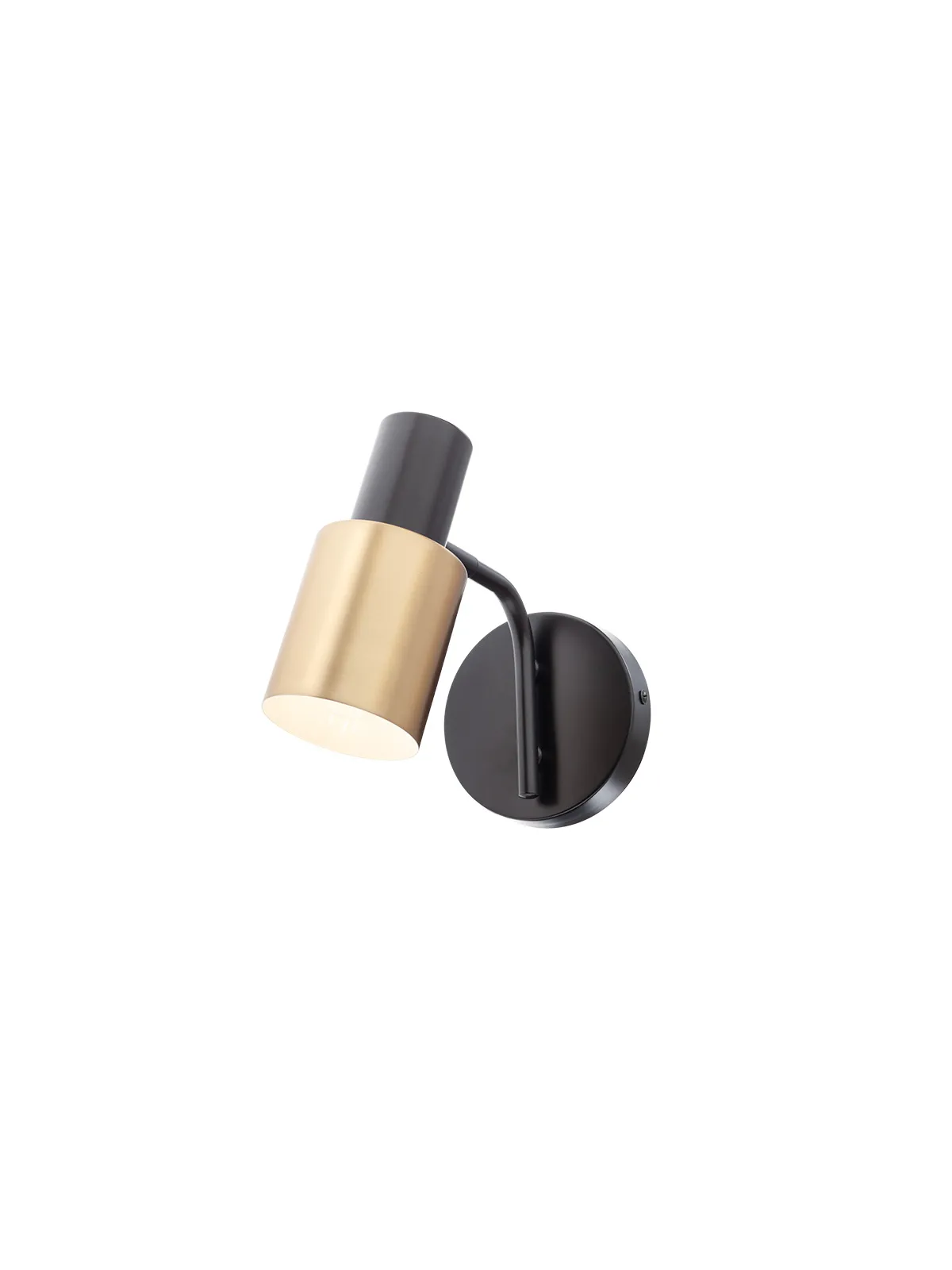 Applique Metallo Nero Con Cilindro Ottone Aurum 1xE27 Smarter Lighting