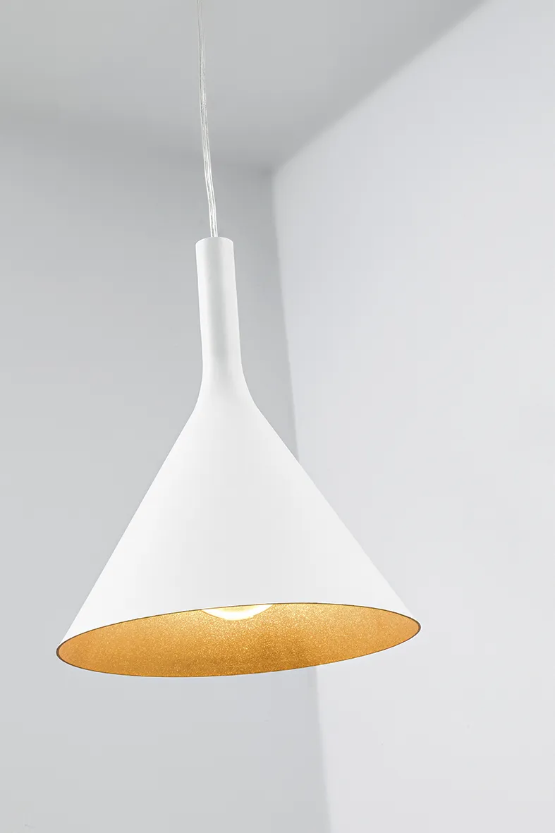 ASIA – SOSP.E14 PER B.MONOFASE BIANCO ORO