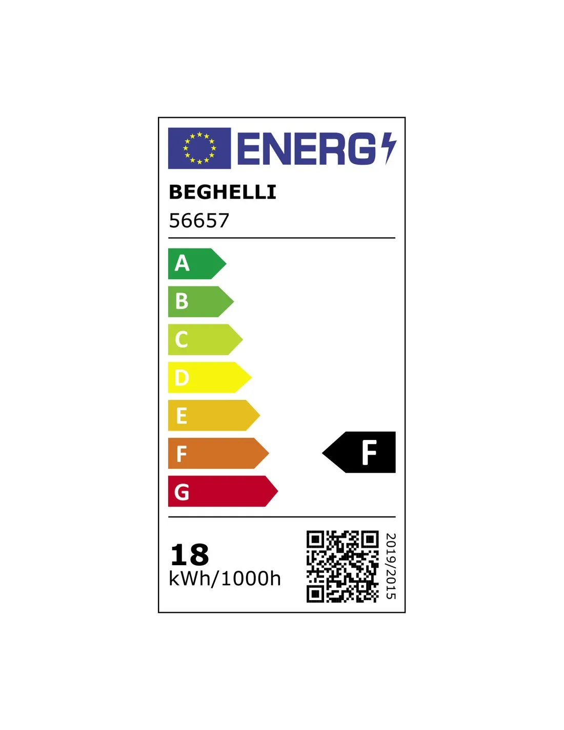 Beghelli 56657 Striscia LED 24V Luce Calda, 18W/Metro, 2000 lumen/Metro, 3000K, Dimmerabile, IP20