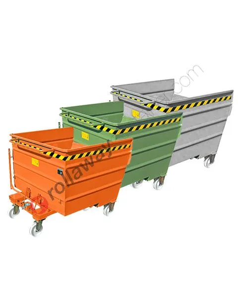 Benna ribaltabile per muletto con 4 ruote portata 2000 kg