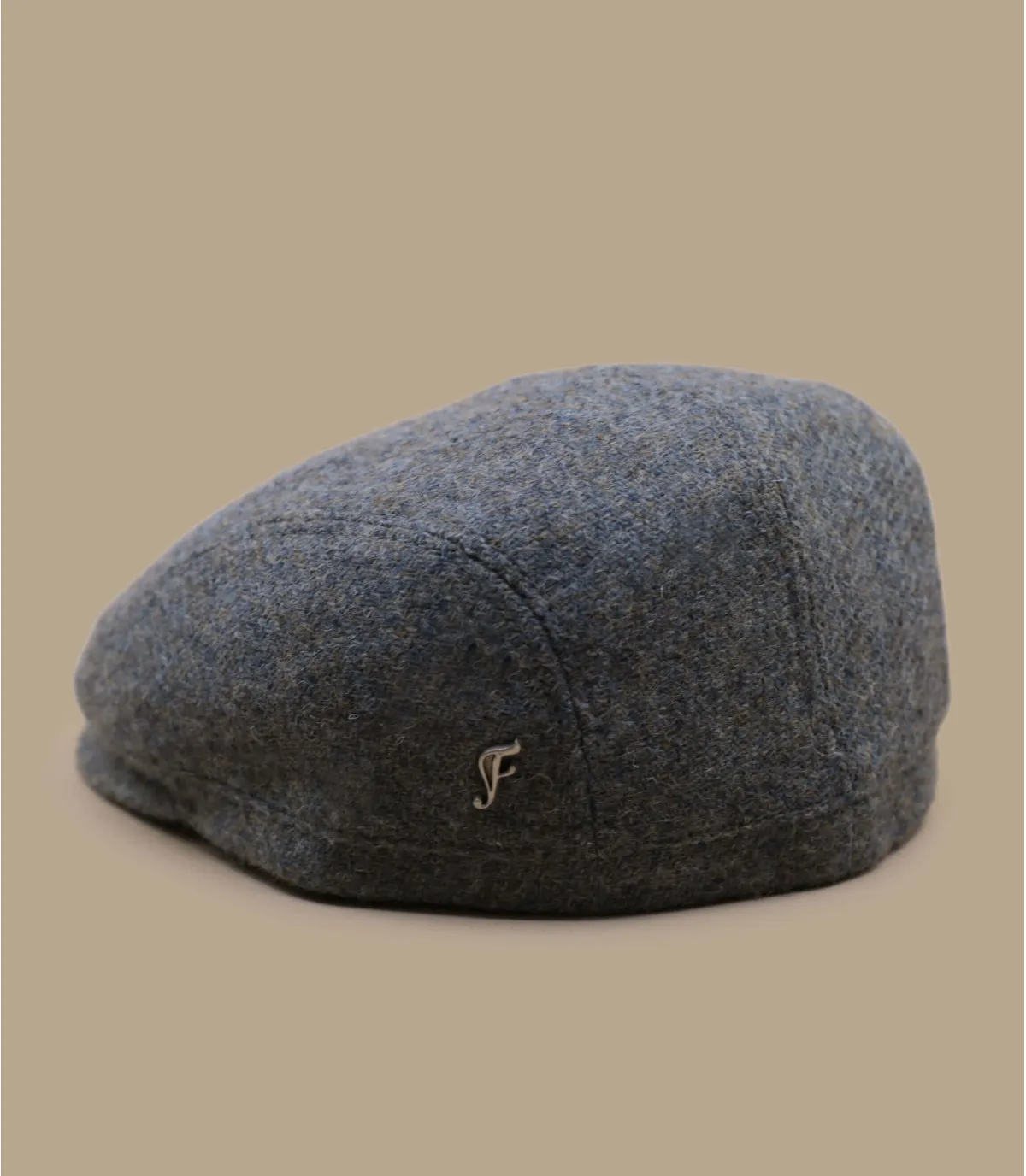     berretto grigio lana   Amadeo Harris Tweed grey     