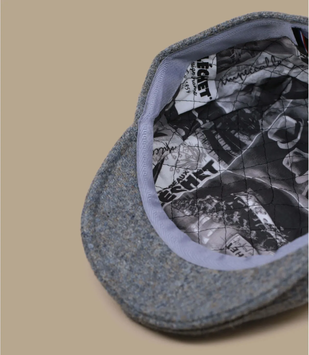    berretto grigio lana   Amadeo Harris Tweed grey     