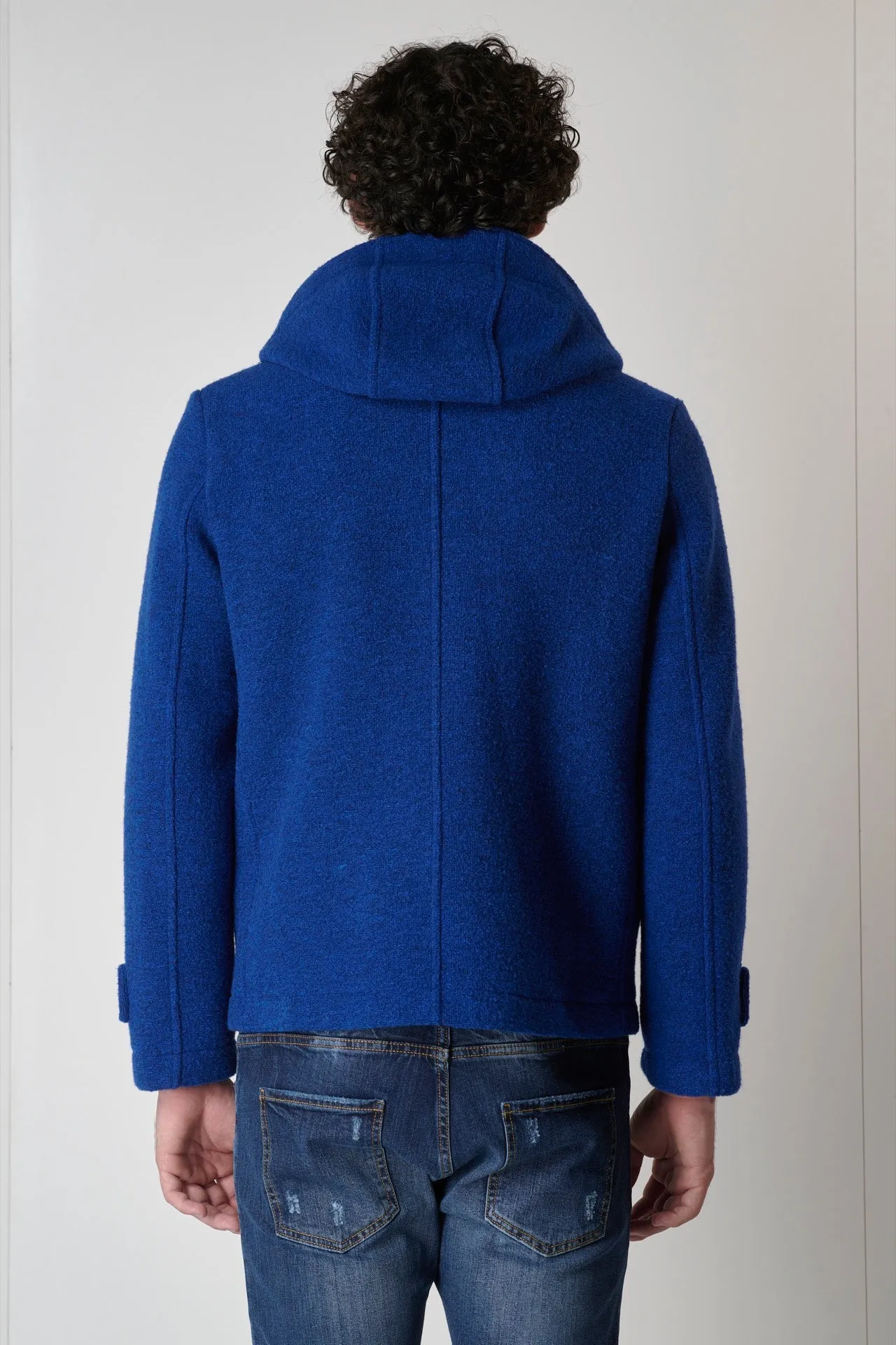 Bomber in Lana con Zip Blu Royal accoppiato a contrasto
