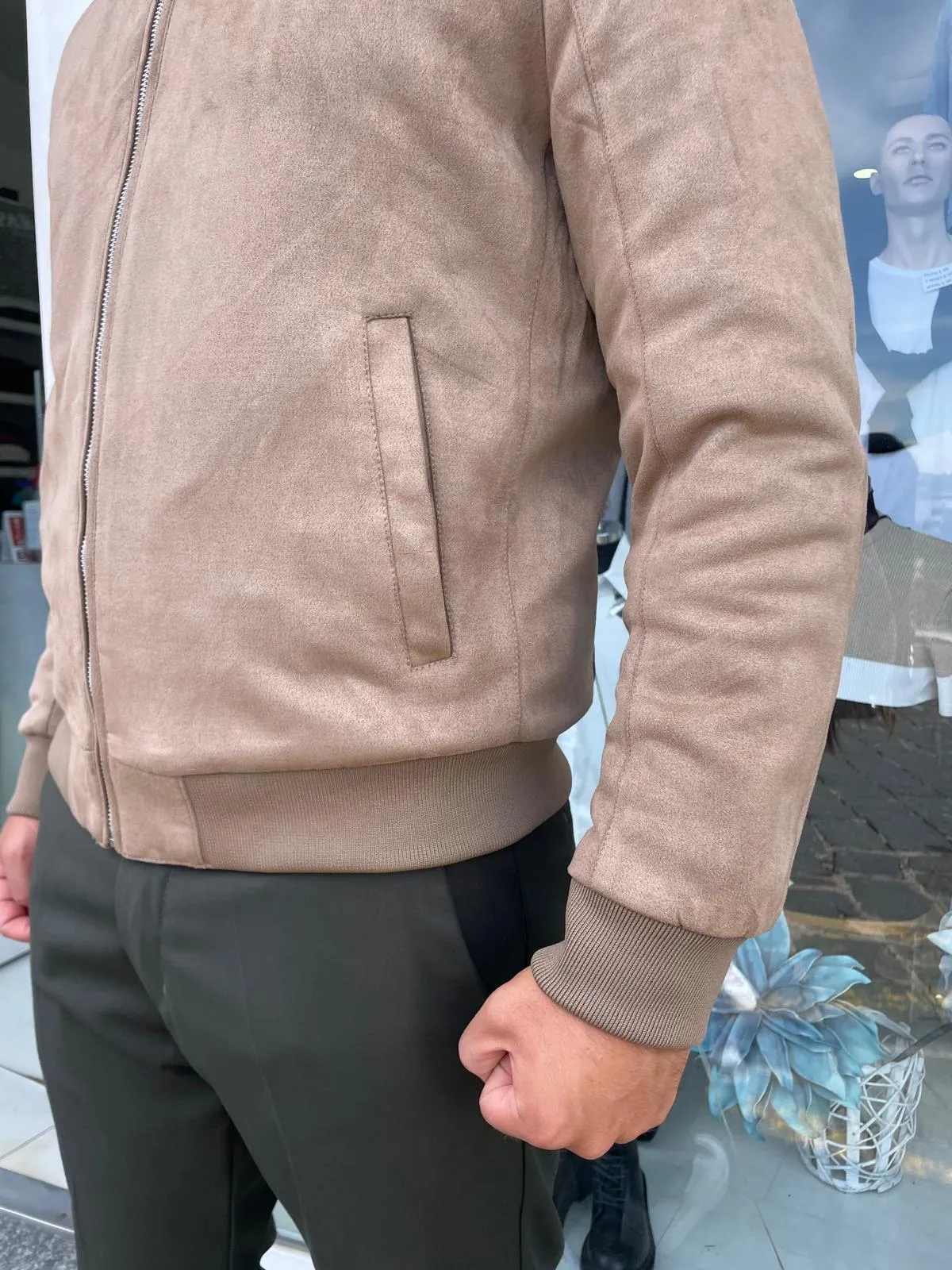 bomber tessuto scamosciato uomo