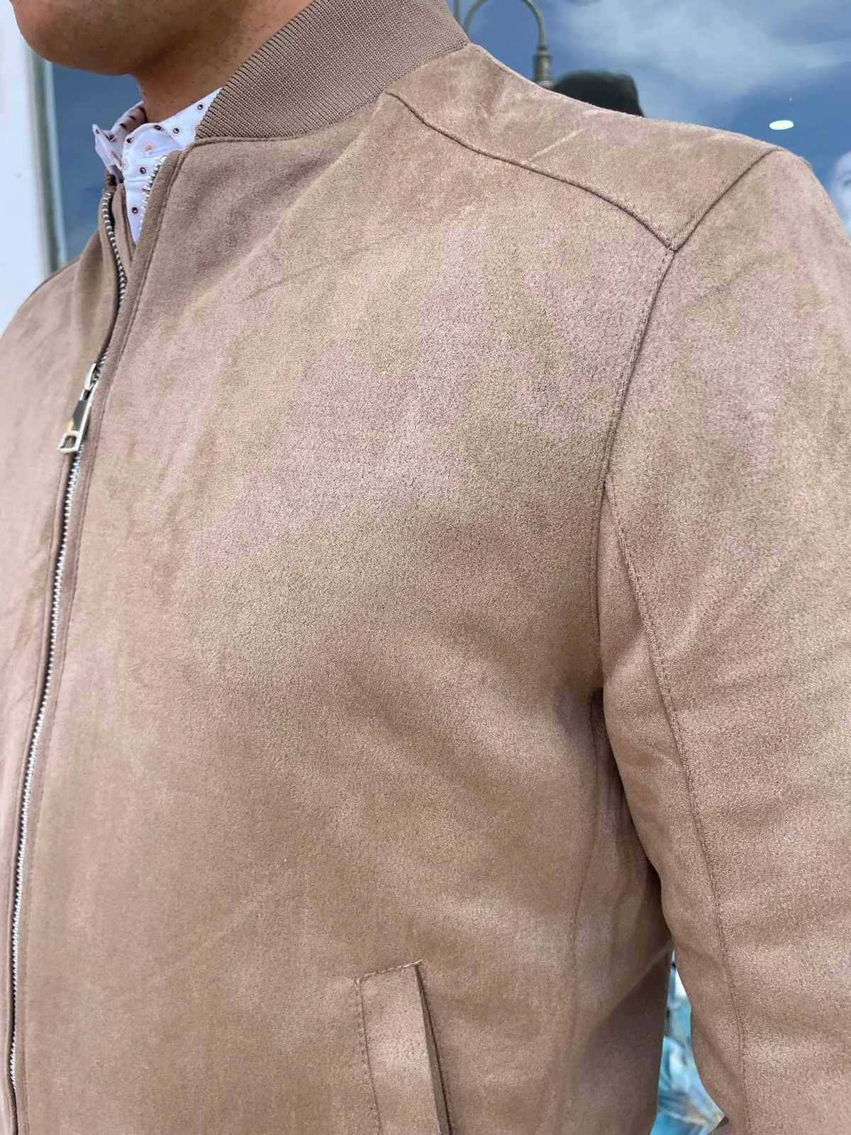 bomber tessuto scamosciato uomo