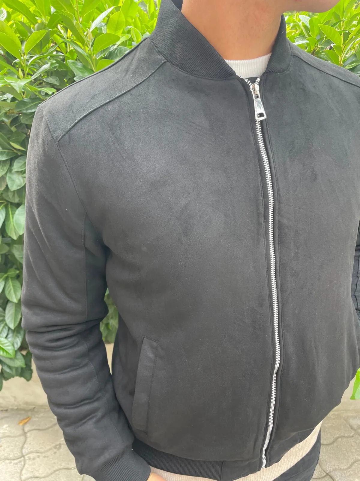 bomber tessuto scamosciato uomo