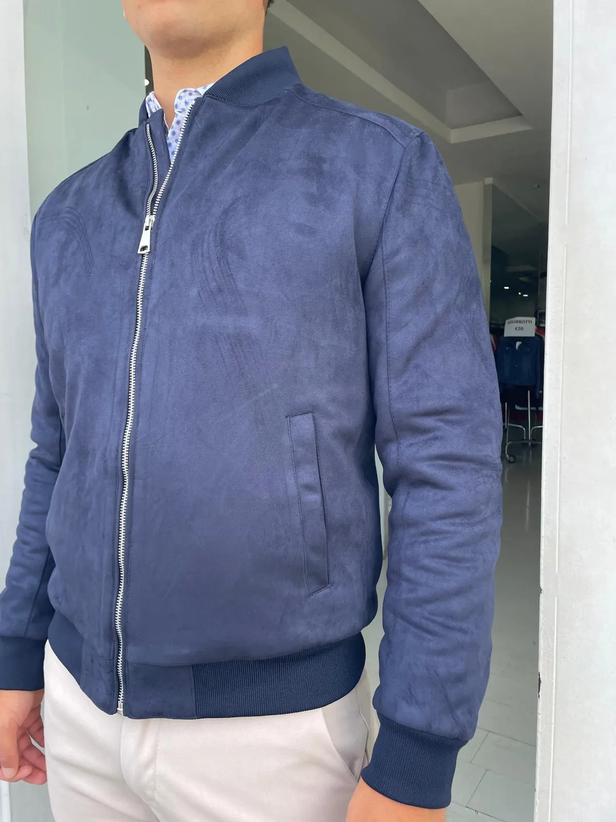 bomber tessuto scamosciato uomo