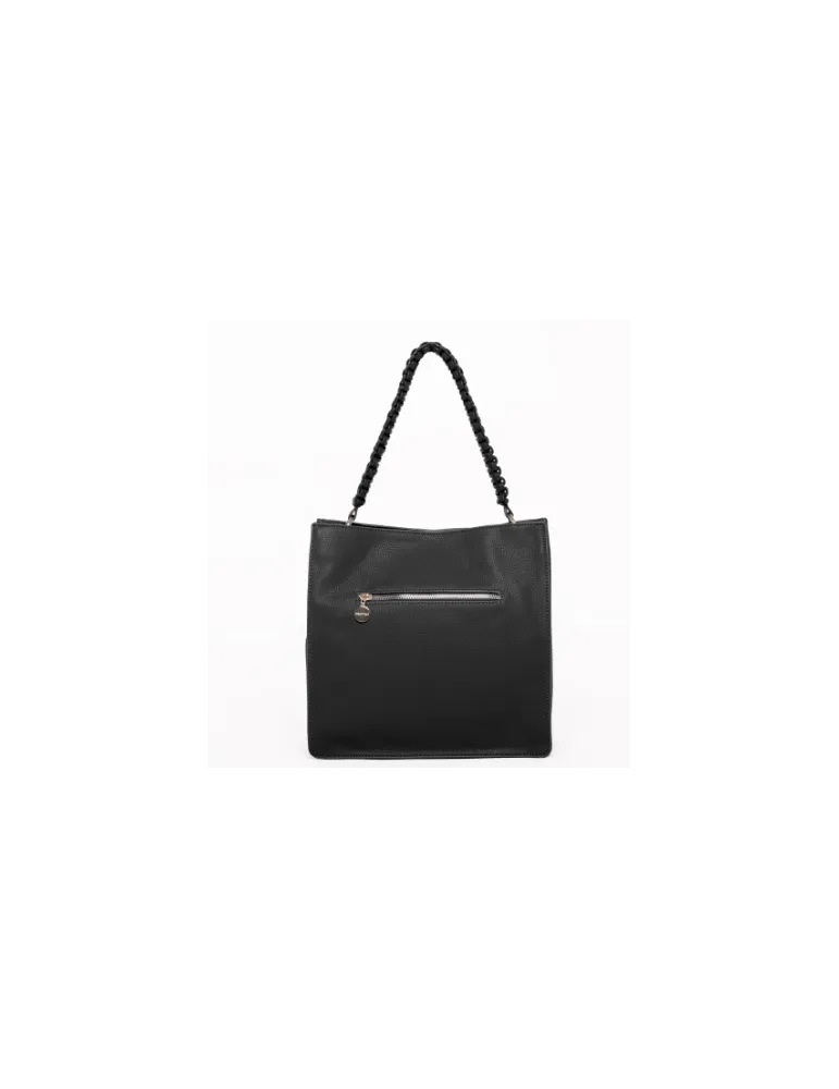 BORSA A SPALLA CON CUCITURE NERO