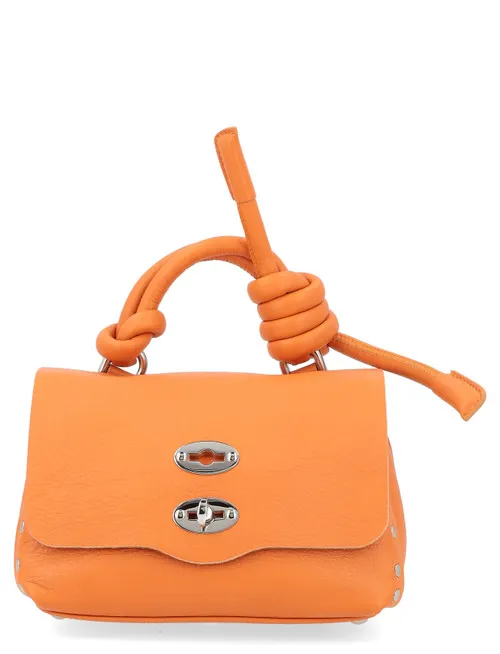 Borsa Zanellato Postina Piuma Knot Baby in pelle arancione