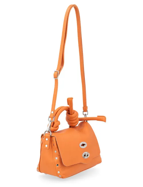 Borsa Zanellato Postina Piuma Knot Baby in pelle arancione