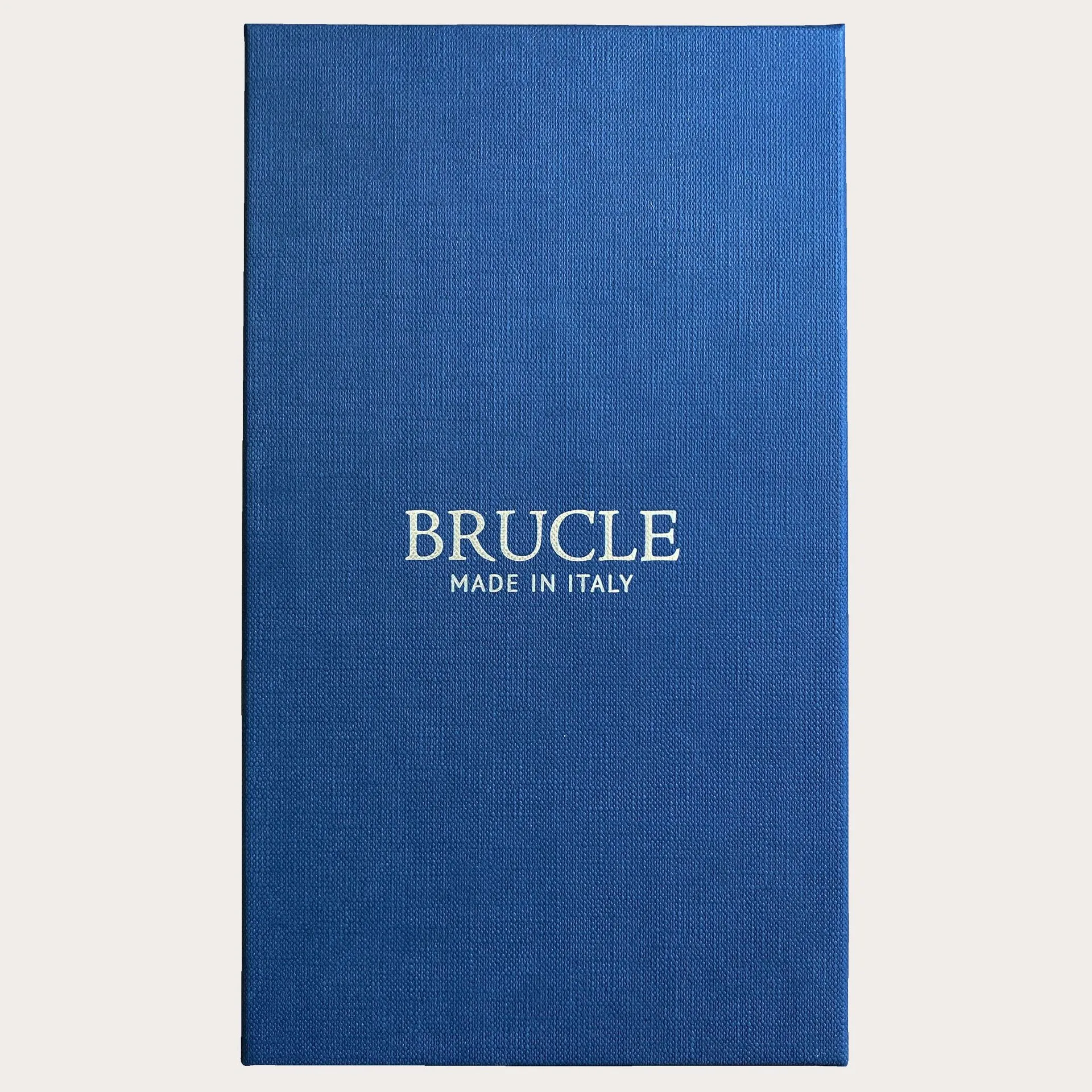 Bretelle blu con asole per bottoni in raso