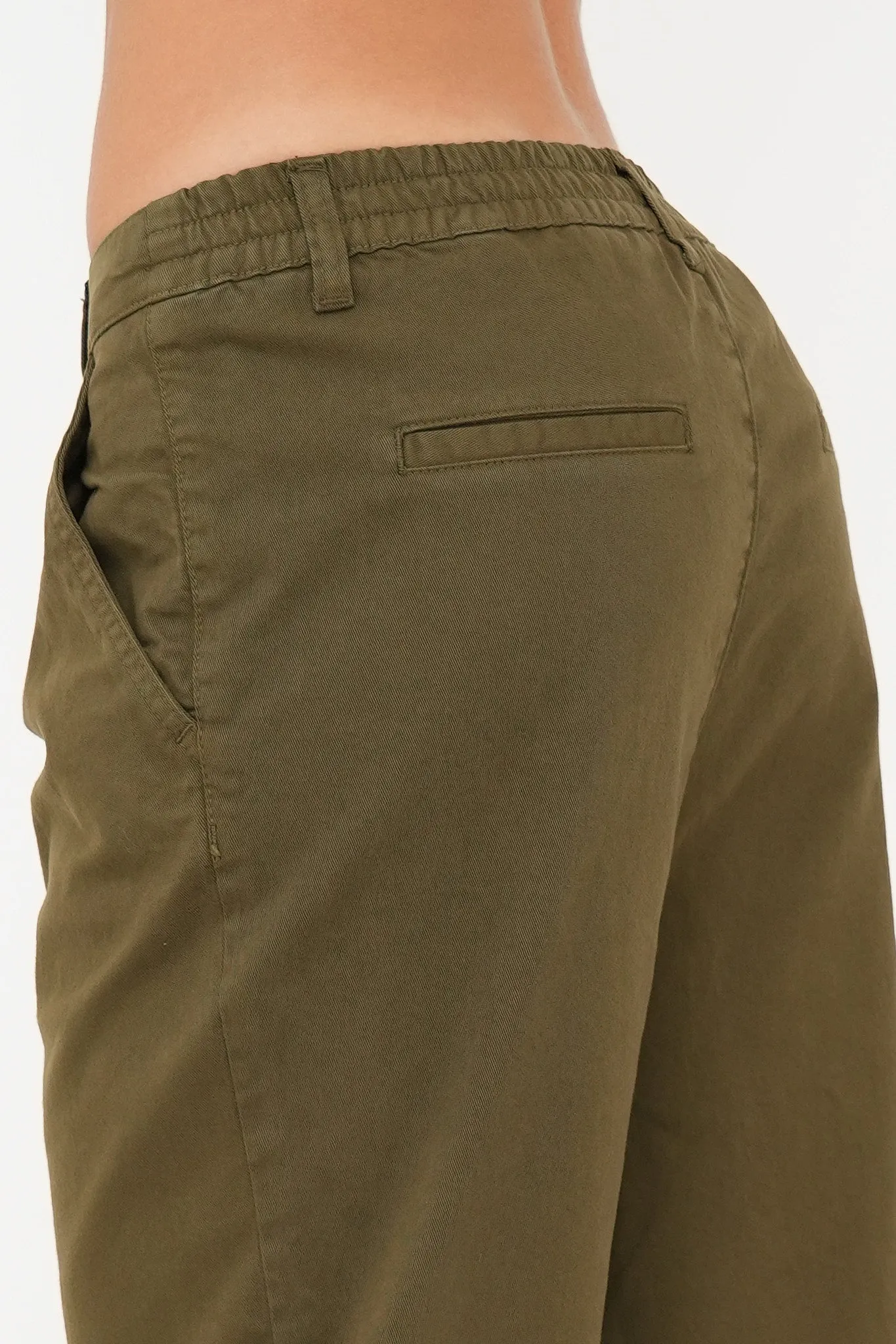 Bulier-Pantalone boyfriend SALLY cotone elite - Verde Militare