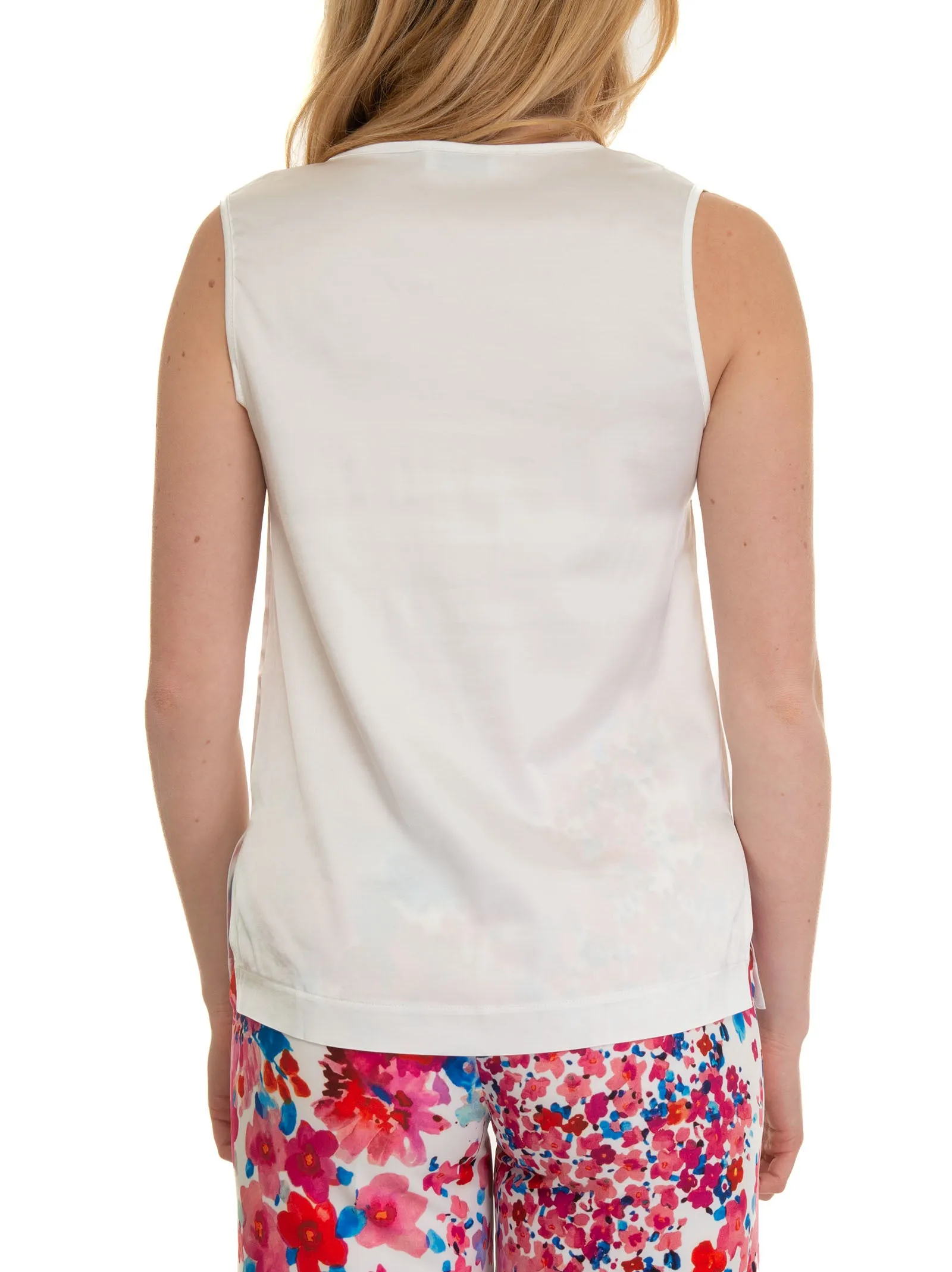 Canotta svasata Bianco Maria Bellentani Donna