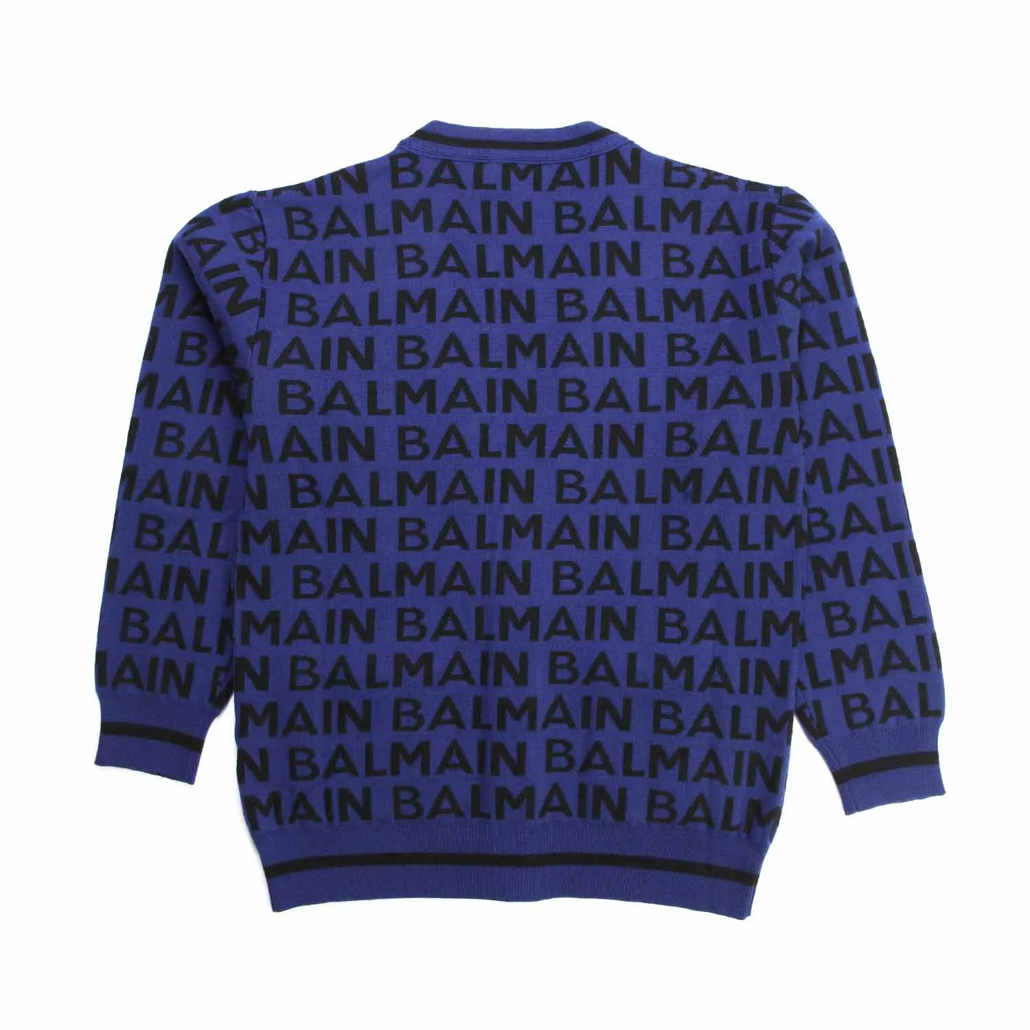 Cardigan Jacquard Blu E Nero Bambina Teen