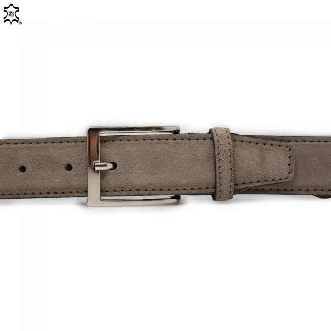 Cintura camoscio tortora uomo