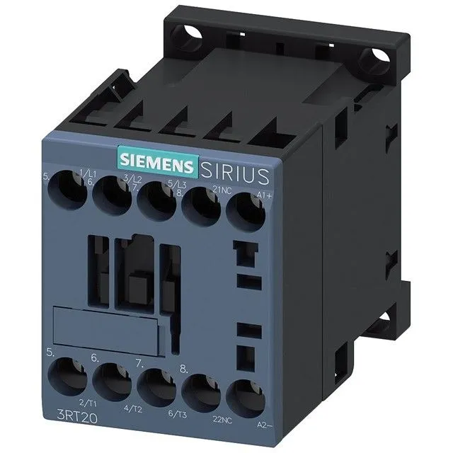 Contattore Potenza AC-3e/AC-3 9A 4kW 400V 3P DC 24V Cont.Ausiliari 1 NC S00 Siemens 3RT20161BB42