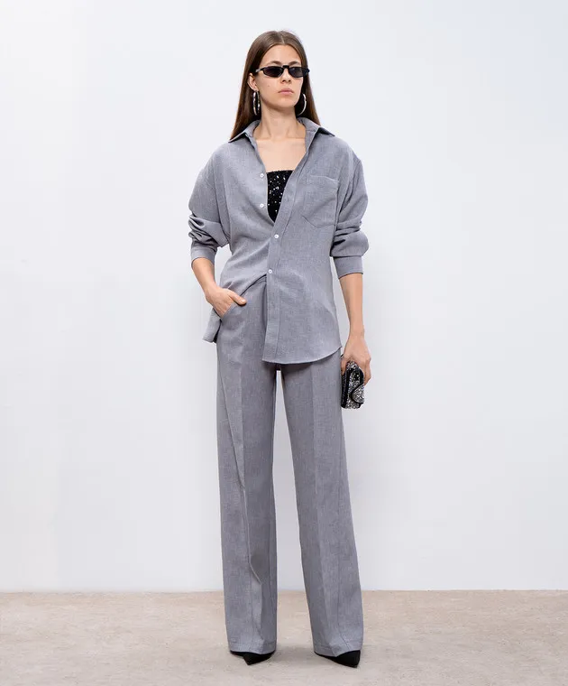 DARKPARK Pantaloni Iris grigi con patch logo WTR37FAC42
