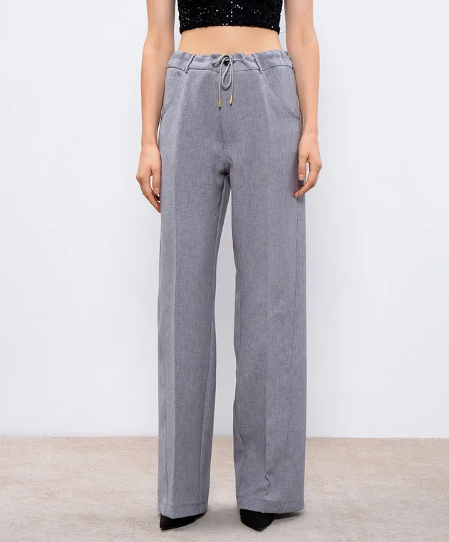 DARKPARK Pantaloni Iris grigi con patch logo WTR37FAC42