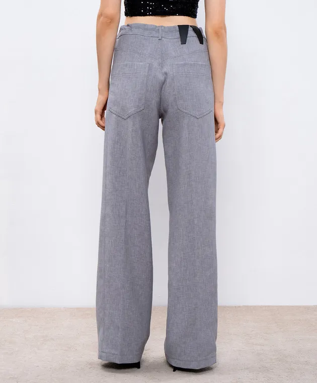 DARKPARK Pantaloni Iris grigi con patch logo WTR37FAC42
