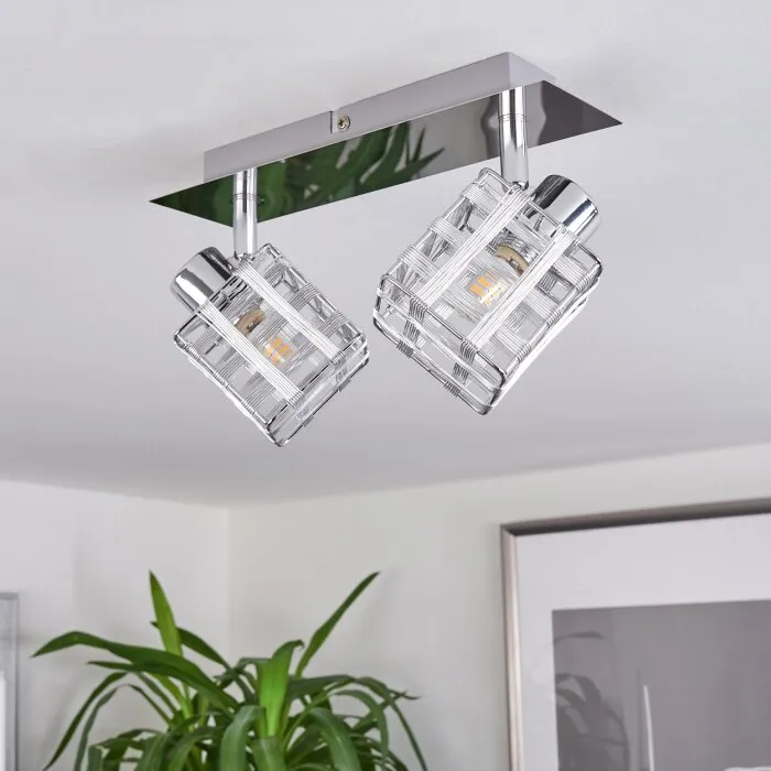 Desrue Plafoniera Cromo, Argento, 2-Luci