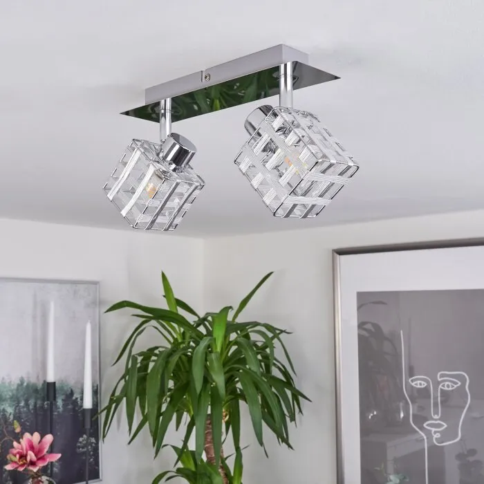 Desrue Plafoniera Cromo, Argento, 2-Luci