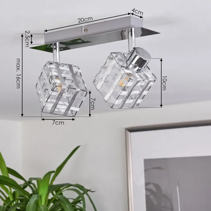 Desrue Plafoniera Cromo, Argento, 2-Luci