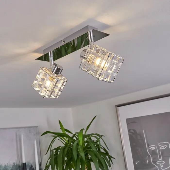 Desrue Plafoniera Cromo, Argento, 2-Luci